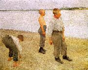 Karoly Ferenczy Boys Throwing Pebbles into the River oil painting picture wholesale